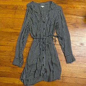 Merona black plaid dress, size large